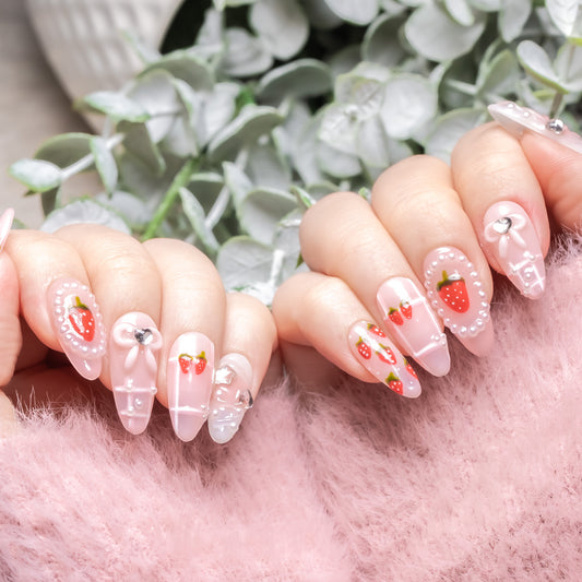 InchArt Press-on Nails Strawberry Shortcake