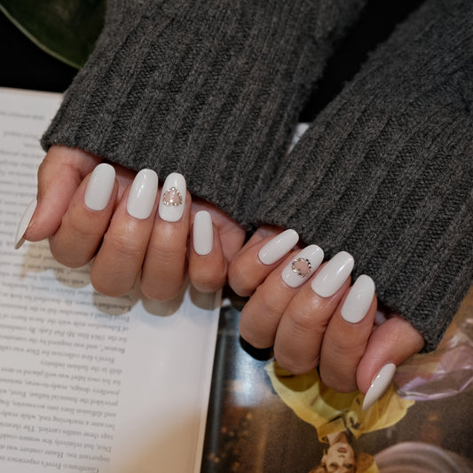 InchArt Press-on Nails White Love