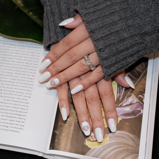 InchArt Press-on Nails White Love