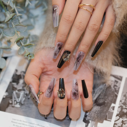 InchArt Press-on Nails Midnight & Moonlight