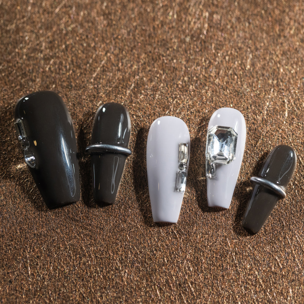 InchArt Press-on Nails Brown Crystal Dream