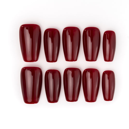 InchArt Press-on Nails Burgundy Bliss