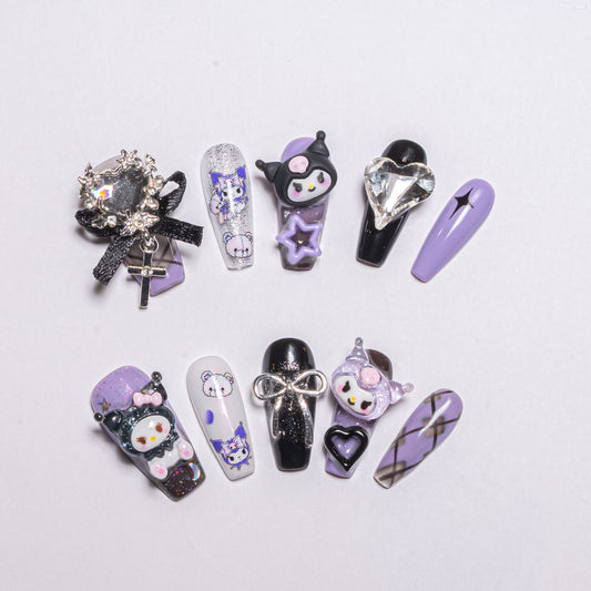 InchArt Press-on Nails Kuromi <3