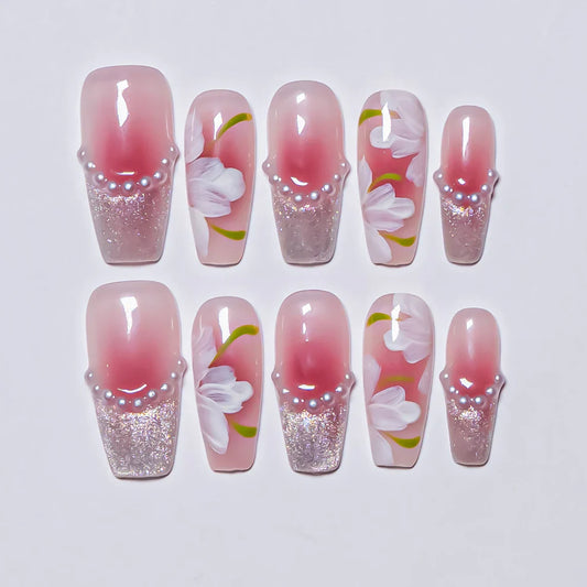 Affordable Luxury with Press On Nails Long Coffin for Valentine's Day