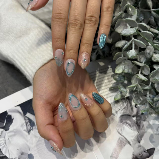InchArt Press-on Nails Sapphire Fantasy