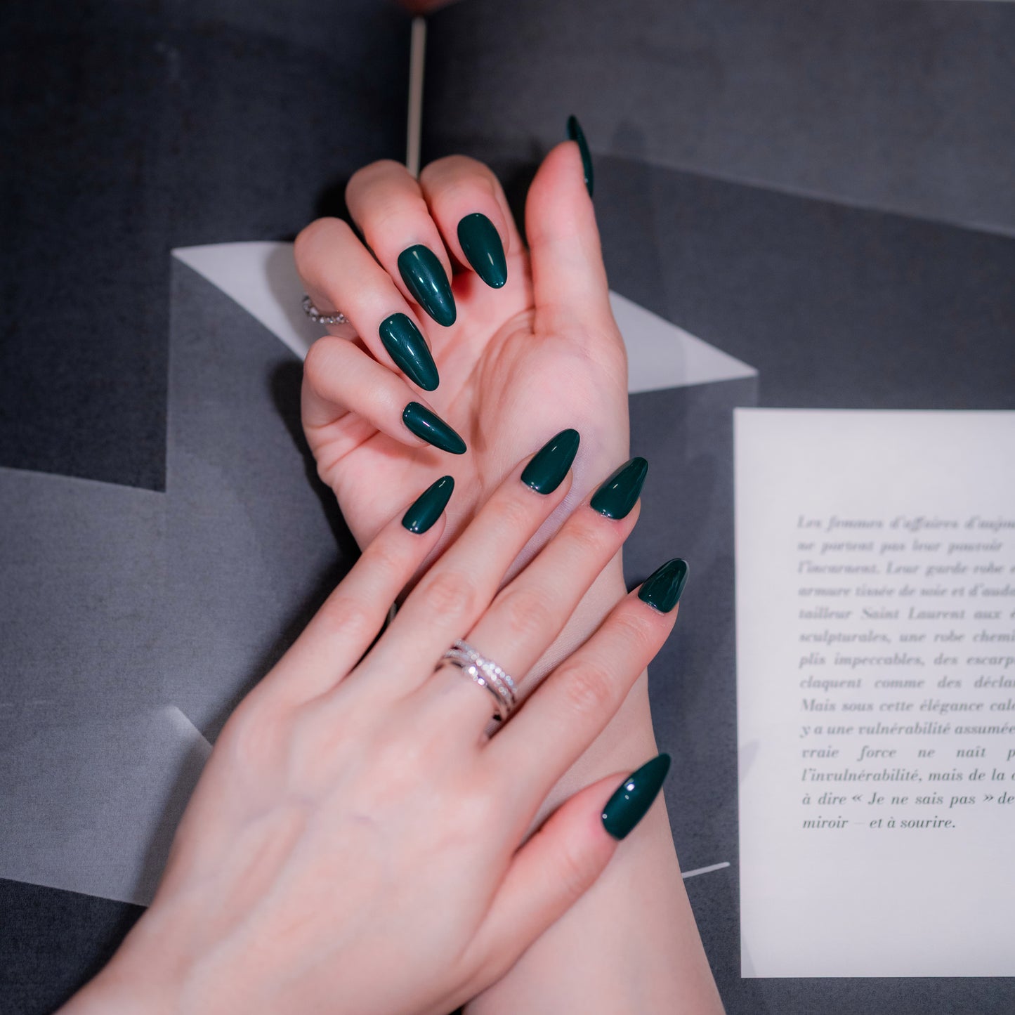 InchArt Press-on Nails Christmas Green （Long Version）