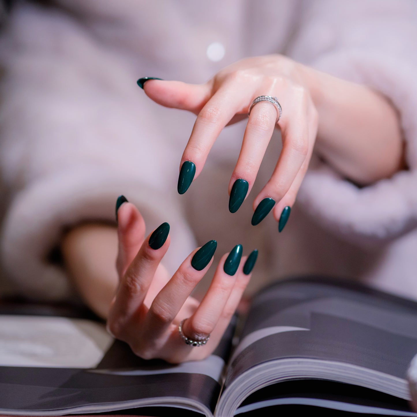 InchArt Press-on Nails Christmas Green （Long Version）