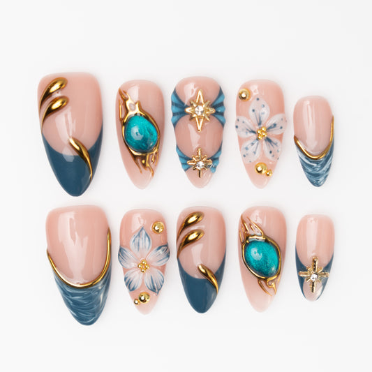 InchArt Press-on Nails Celestial Teal